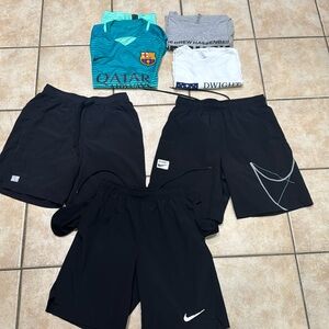 6 pc men NIKE shorts 🩳 size S Under Armor T-Shirt 3 pc NIKE QATAR AIRWAYS men S